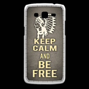 Coque Samsung Core Plus Keep Calm and Be Free Gris