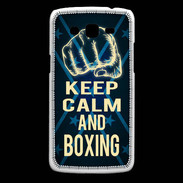 Coque Samsung Core Plus Keep Calm and Boxing Bleu