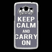 Coque Samsung Core Plus Keep Calm and Carry on Gris