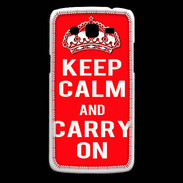 Coque Samsung Core Plus Keep Calm and Carry on Rouge