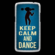 Coque Samsung Core Plus Keep Calm and Dance Bleu