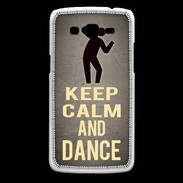 Coque Samsung Core Plus Keep Calm and Dance Gris
