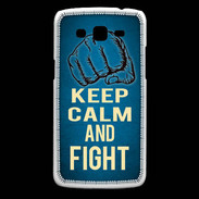Coque Samsung Core Plus Keep Calm and Fight Bleu