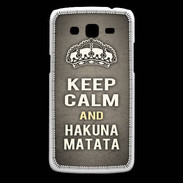 Coque Samsung Core Plus Keep Calm and Hakuna Matata Gris
