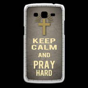 Coque Samsung Core Plus Keep Calm and Pray Christian Gris