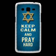 Coque Samsung Core Plus Keep Calm and Pray jewish BLeu