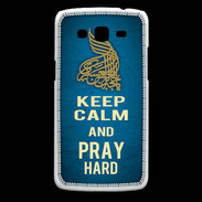 Coque Samsung Core Plus Keep Calm and Pray Muslim Bleu