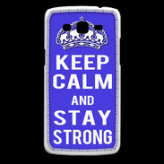 Coque Samsung Core Plus Keep Calm and Stay strong Bleu