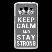 Coque Samsung Core Plus Keep Calm and Stay strong Gris
