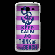 Coque Samsung Core Plus Keep Calm and Think Beach Rose