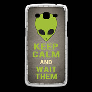Coque Samsung Core Plus Keep Calm and Wait Alien Gris