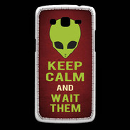 Coque Samsung Core Plus Keep Calm and Wait Alien Rouge