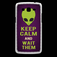Coque Samsung Core Plus Keep Calm and Wait Alien Violet
