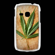 Coque Samsung Galaxy Young Feuille de cannabis sur toile beige
