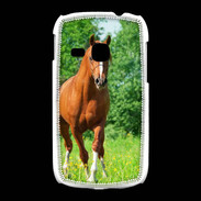 Coque Samsung Galaxy Young Cheval arabe robe marron et blanche