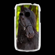 Coque Samsung Galaxy Young Portrait de cheval noir 10