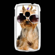 Coque Samsung Galaxy Young Chien Yorkie avec lunette de soleil