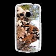 Coque Samsung Galaxy Young Chiots Boxer sur un tronc d''arbre