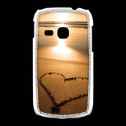 Coque Samsung Galaxy Young Coeur sur la plage avec couché de soleil