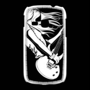 Coque Samsung Galaxy Young Musicienne guitare électrique en noir et blanc