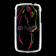 Coque Samsung Galaxy Young Vector image of an horse on black back 50