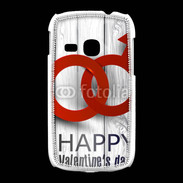 Coque Samsung Galaxy Young Saint valentin sur fond bois