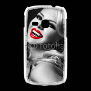 Coque Samsung Galaxy Young Rouge à lèvres Fashion en noir et blanc