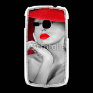 Coque Samsung Galaxy Young Femme élégante en noire et rouge 15