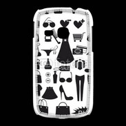 Coque Samsung Galaxy Young Fond fashion noir et blanc 2