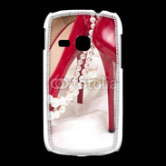 Coque Samsung Galaxy Young Escarpins rouges et perles