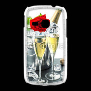 Coque Samsung Galaxy Young Champagne et rose rouge