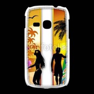 Coque Samsung Galaxy Young Surfer et fille sur la plage