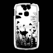 Coque Samsung Galaxy Young Papillon en noir et blanc
