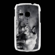 Coque Samsung Galaxy Young Rhinocéros noir et blanc