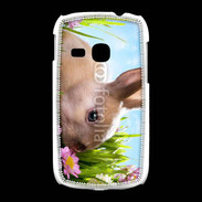 Coque Samsung Galaxy Young Lapin et fleurs
