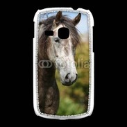 Coque Samsung Galaxy Young Portrait cheval arabe gris 1