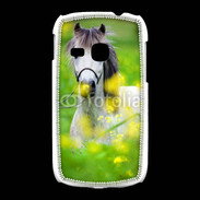Coque Samsung Galaxy Young Poney Shetland gris et blanc