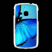 Coque Samsung Galaxy Young Papillon sur fond bleu