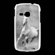 Coque Samsung Galaxy Young Cheval en noir et blanc 55