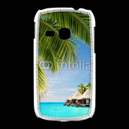 Coque Samsung Galaxy Young Palmier et bungalow dans l'océan indien