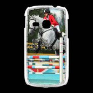 Coque Samsung Galaxy Young Jumping Equitation cheval gris