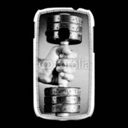 Coque Samsung Galaxy Young Passion Musculation en noir et blanc