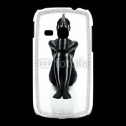 Coque Samsung Galaxy Young Femme nue body painting noir et blanc 2
