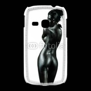 Coque Samsung Galaxy Young Femme nue body painting noir et blanc 3