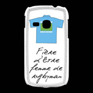 Coque Samsung Galaxy Young Femme de rugbyman Bonus offensif-défensif Blanc 2