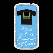 Coque Samsung Galaxy Young Femme de rugbyman Bonus offensif-défensif Bleu 2