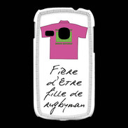 Coque Samsung Galaxy Young Fille de rugbyman Bonus offensif-défensif Blanc