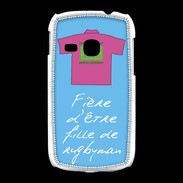 Coque Samsung Galaxy Young Fille de rugbyman Bonus offensif-défensif Bleu