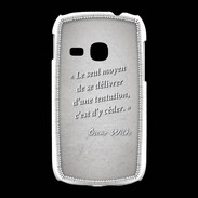 Coque Samsung Galaxy Young Tentation Gris Citation Oscar Wilde