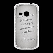 Coque Samsung Galaxy Young Jeuness folie Gris Citation Oscar Wilde